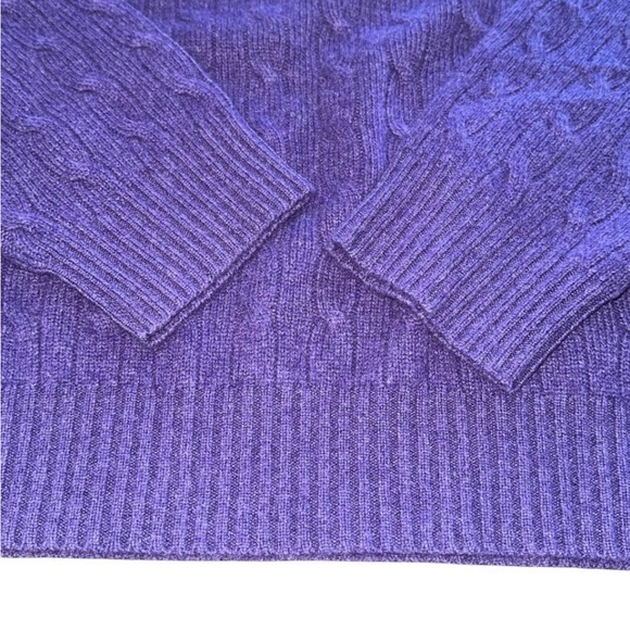 Polo Ralph Lauren The Iconic Purple Cable-Knit 100% Cashmere Sweater XXL‎ - Picture 4 of 10